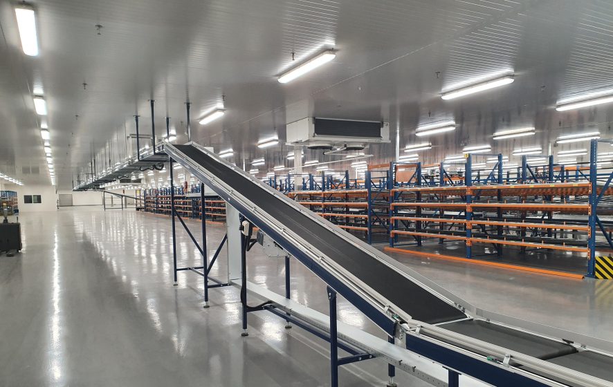 boom conveyor for vertical transport