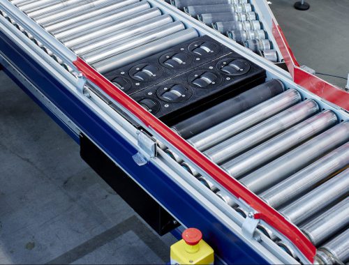 Diverter op een rollenbaan / roller conveyor diverter