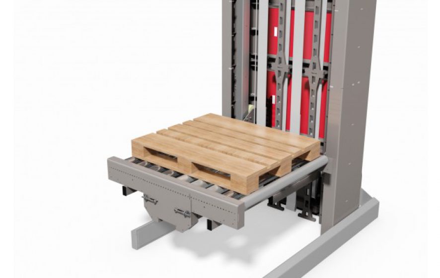 Pallet op een palletlift