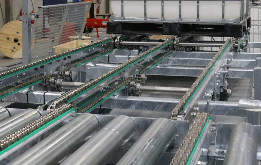 Traversewagen met kettingbaan